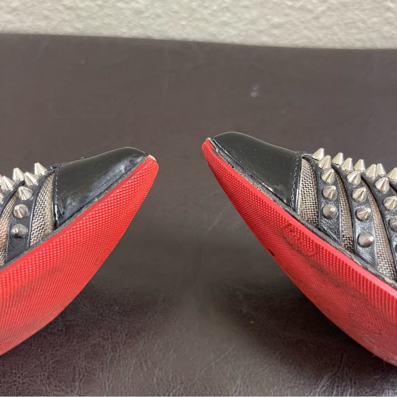 100% Authentic Christian Louboutin Black Spike Bareta 100 Pumps Women Size 6.5 - Picture 5 of 8